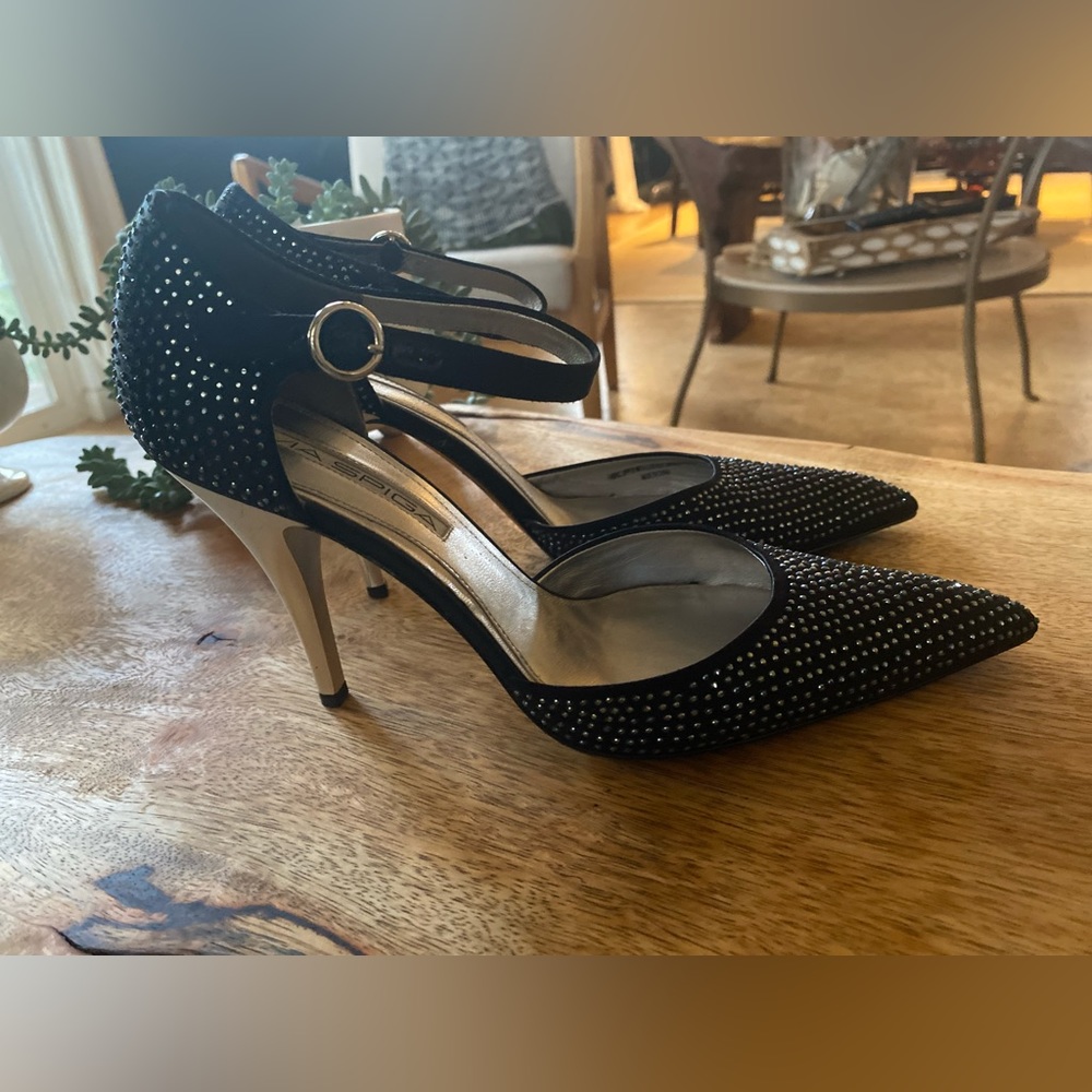 Via Spiga Abba Satin Pump with ankle strap